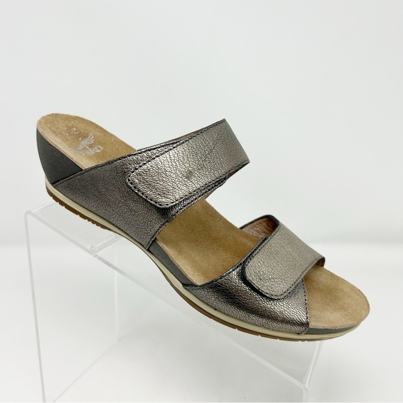 Dansko Gold and Silver Slip On Wedge Sandals Size 40 **please read** - Picture 1 of 10